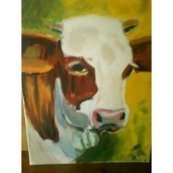 Boerderij dieren op doek/schilderijen