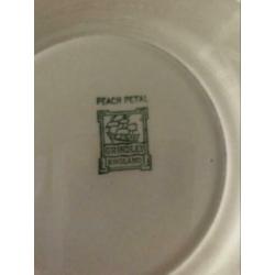 Grindley Peach petal antiek engels Roze gebakstel 7 delig