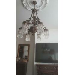 Mooie antieke bronzen hanglamp