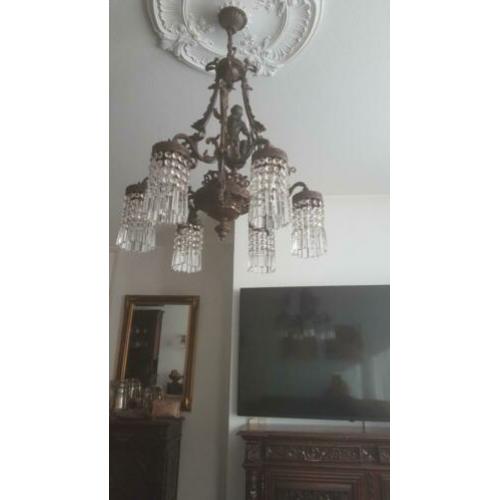 Mooie antieke bronzen hanglamp