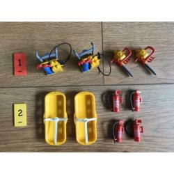 Playmobil onderdelen brandweer brandblusser kettingzaag