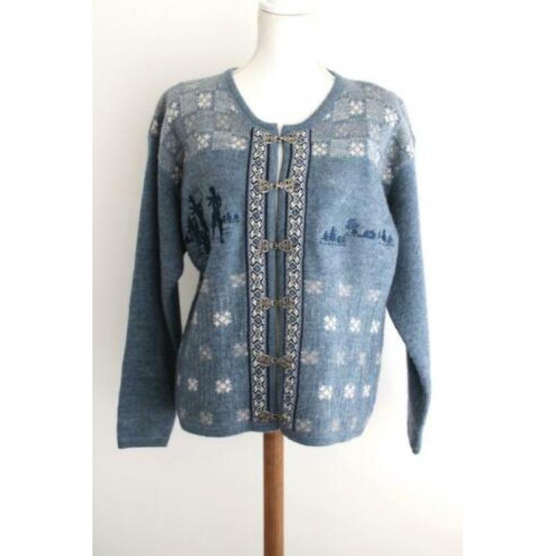 Vintage Woolrich vest licht blauw wol trui retro maat 42 40