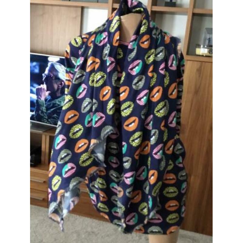 ANNI CARLSSON blouse en sjaal 100% ZIJDE, maat M