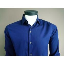 Gentiluomo overhemd. Kleur Blauw. Maat 38. Slim Fit.