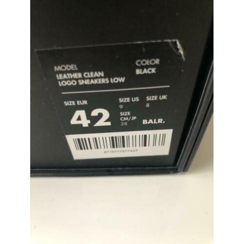 NIEUW Balr Leather Clean Logo Clean Sneakers Maat 42 Zwart