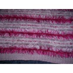 Te koop lila / cerise pluche wol / angora trui, handmade: M