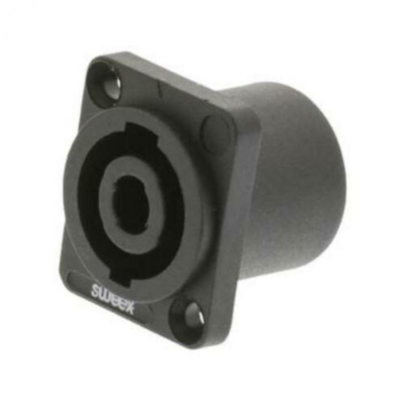 Sweex Speakon Connector - 4-Pin ABS Kunststof Zwart Op isOp