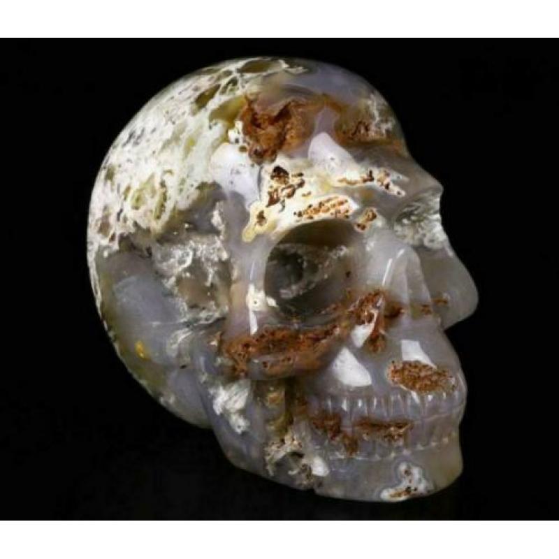 Agaat Schedel Hoofd Quartz Kwarts Reiki 1.5 KG Geode