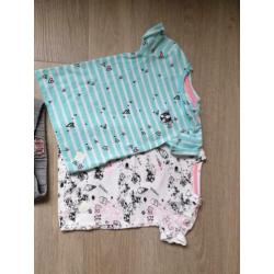 Vingino 2x t-shirt shirtje en broekje broekje mt 74 zgan