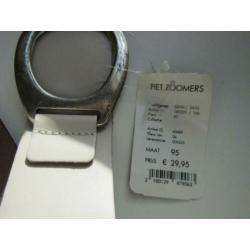 F171 PIET ZOOMERS mt 95 nieuw label riem beige ecru leer