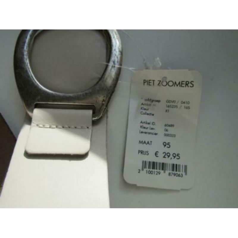 F171 PIET ZOOMERS mt 95 nieuw label riem beige ecru leer