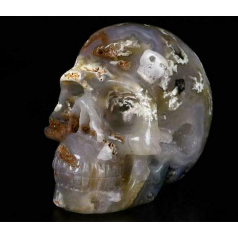 Agaat Schedel Hoofd Quartz Kwarts Reiki 1.5 KG Geode