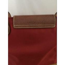 Longchamp Le Pliage schoudertas S met leren details rood