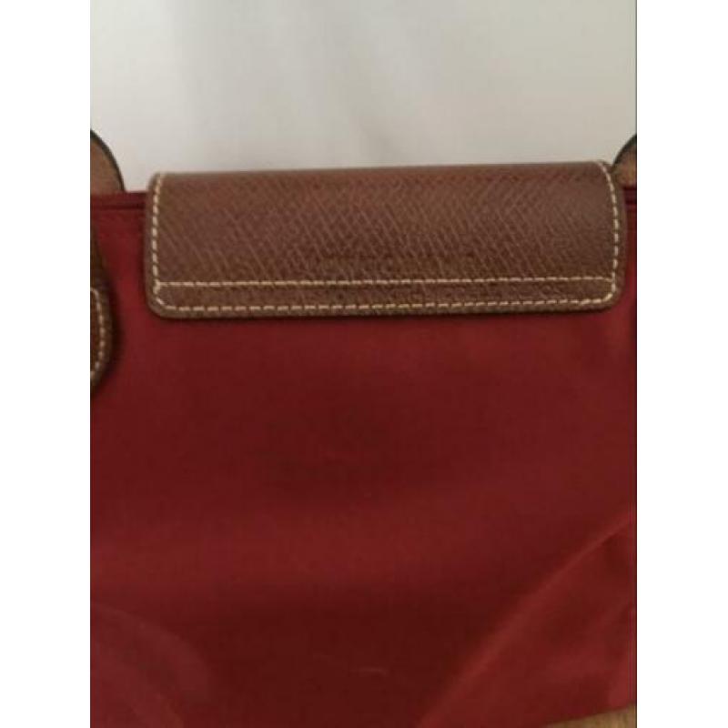 Longchamp Le Pliage schoudertas S met leren details rood