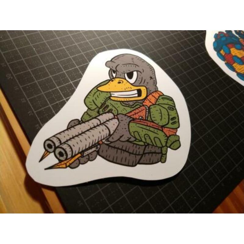Handmade stickers, door lokale artiest Kawaii, humor, love.