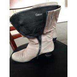 Taupe leren gabor laarsjes 38
