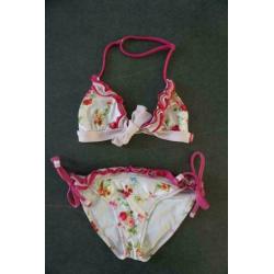 ZGAN Bomba Roze Witte Bikini Topje Broekje Mt 104 -110