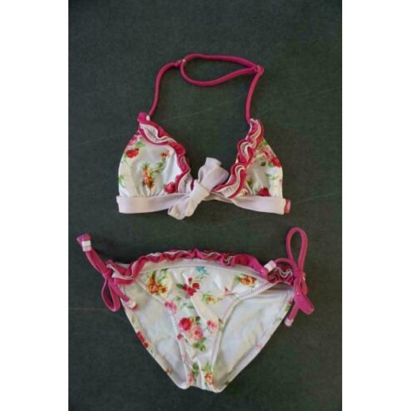 ZGAN Bomba Roze Witte Bikini Topje Broekje Mt 104 -110