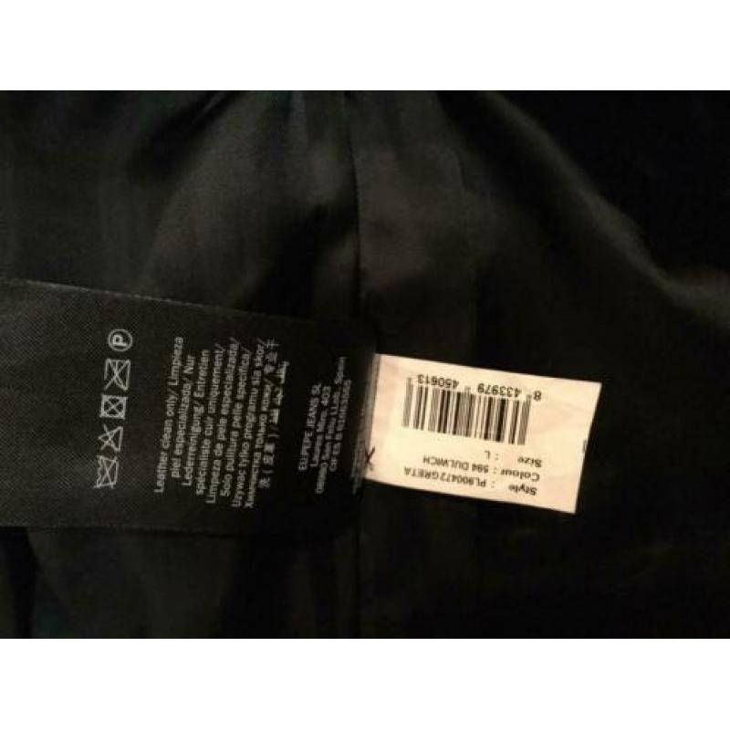 Zwart leren mini rok merk Pepe jeans maat L