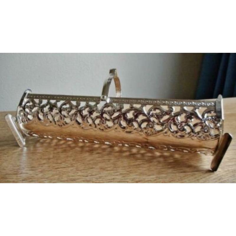 Leuk Bonbon -of Koekjes Hengselmandje - Silverplate