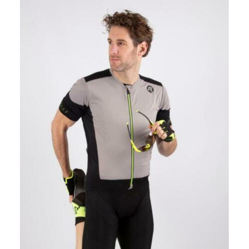 Fietsshirt Rogelli Rice grijs/zwart/fluor race pasvorm