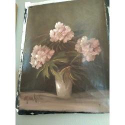 oud schilderij bloemen @DOC61