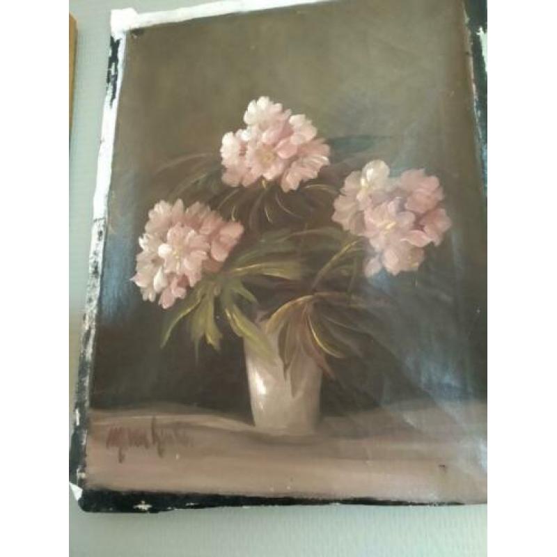 oud schilderij bloemen @DOC61