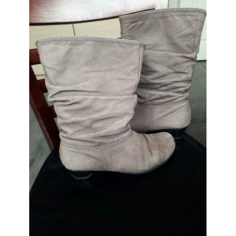 Taupe leren gabor laarsjes 38