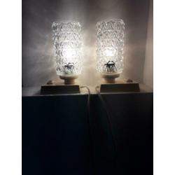Vintage bedlampje Massive kristal glas, jaren 60
