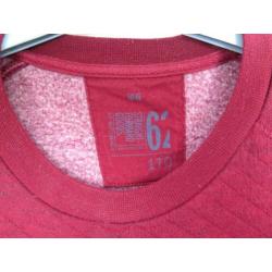 WE Sweater Trui Bordeau Rood emblemen maat 170