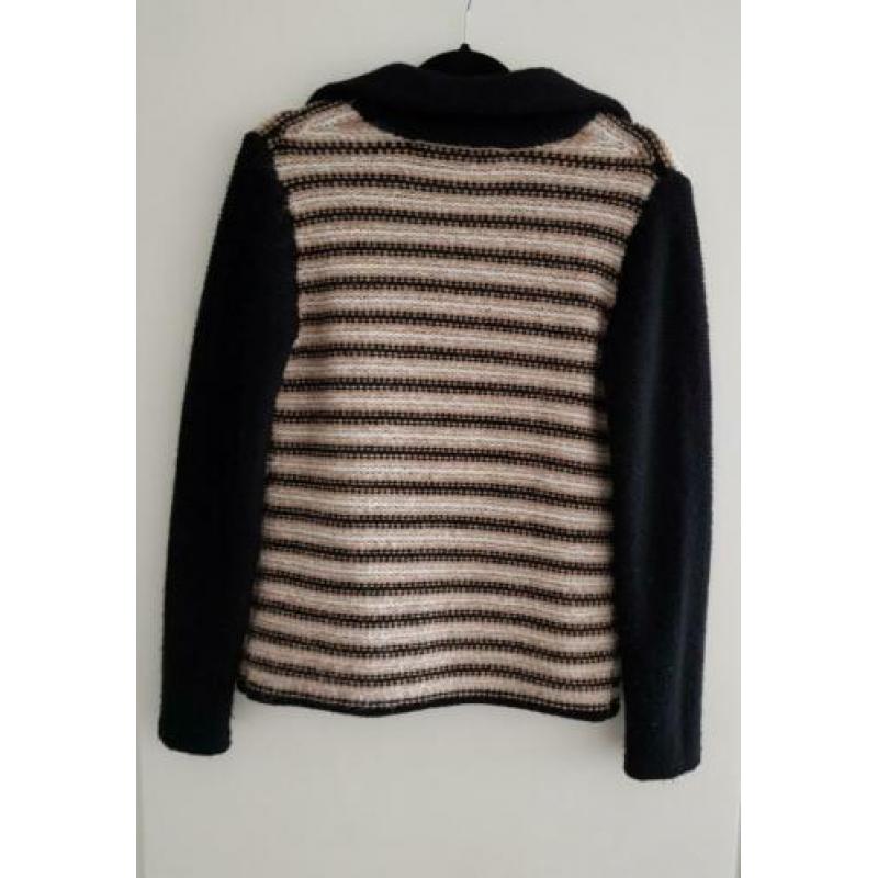 Vest Joline Jolink. Mt. M. Zwart/crème/beige gestreept.
