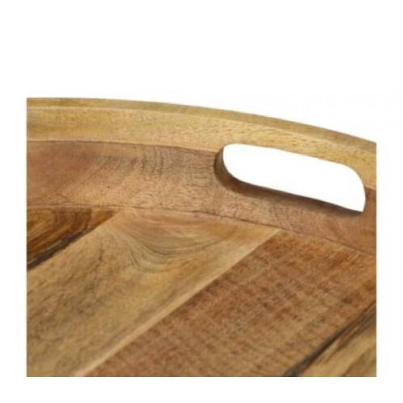 bijzettafel mangohout en staal nieuw