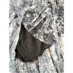 Art/heart petticoat, rok, rozen, zwart/wit, maat S-L