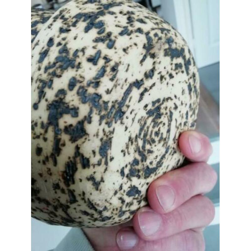 Mooie vintage berkenbast /chamotte hangpot in nette conditie