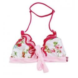 ZGAN Bomba Roze Witte Bikini Topje Broekje Mt 104 -110