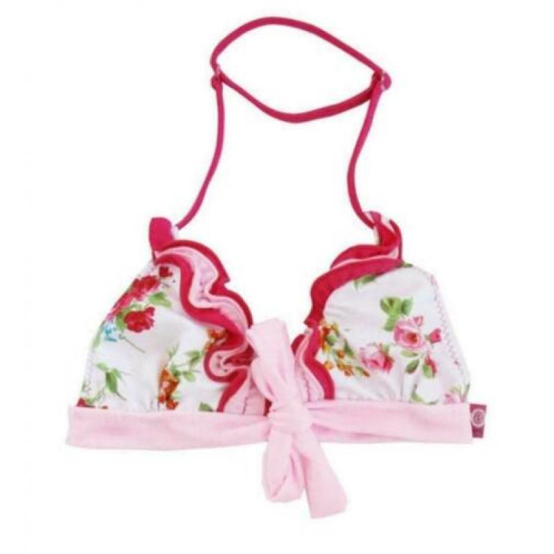 ZGAN Bomba Roze Witte Bikini Topje Broekje Mt 104 -110