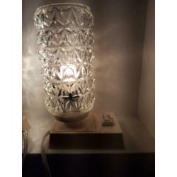 Vintage bedlampje Massive kristal glas, jaren 60