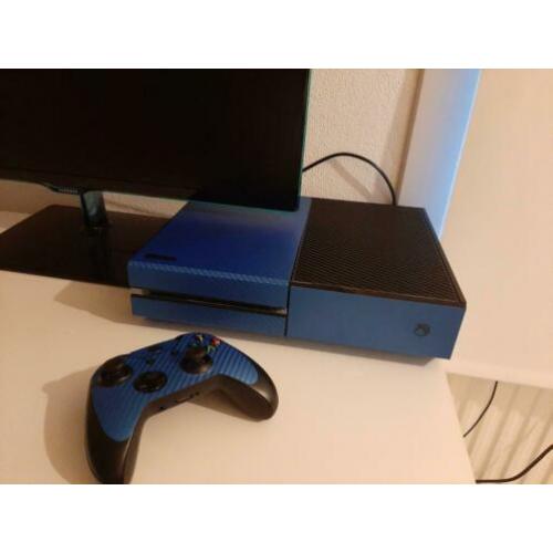 ZGAN Xbox one 500GB zwart / blauwe wrap
