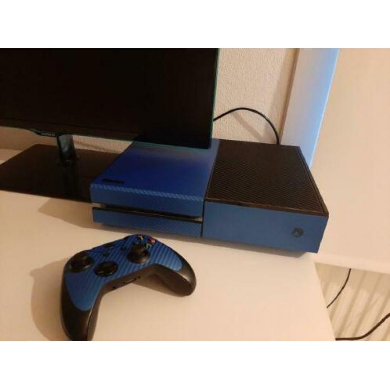 ZGAN Xbox one 500GB zwart / blauwe wrap