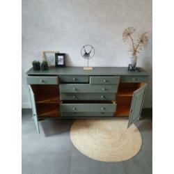 Trendy dressoir (grenen) in olijf groene kleur