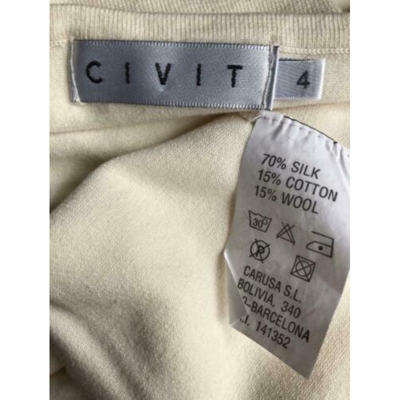 Civit zijde/wol trui pullover room wit mt4 38/40 Nieuw????