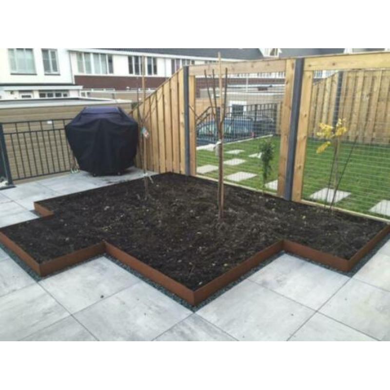 Cortenstaal Tuinrand 25cm (Borderrand / Strip)