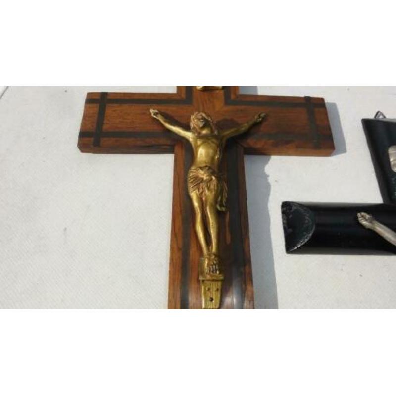 Kruisbeeld, crucifix, 2 stuks antiek E