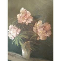 oud schilderij bloemen @DOC61