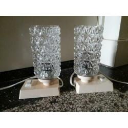 Vintage bedlampje Massive kristal glas, jaren 60