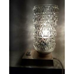 Vintage bedlampje Massive kristal glas, jaren 60