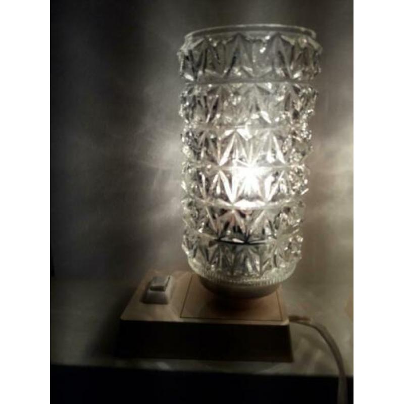 Vintage bedlampje Massive kristal glas, jaren 60