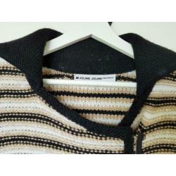 Vest Joline Jolink. Mt. M. Zwart/crème/beige gestreept.
