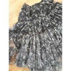 Art/heart petticoat, rok, rozen, zwart/wit, maat S-L