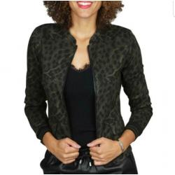 Nieuw Geisha vest / blazer Groen zwart met rits Maat M